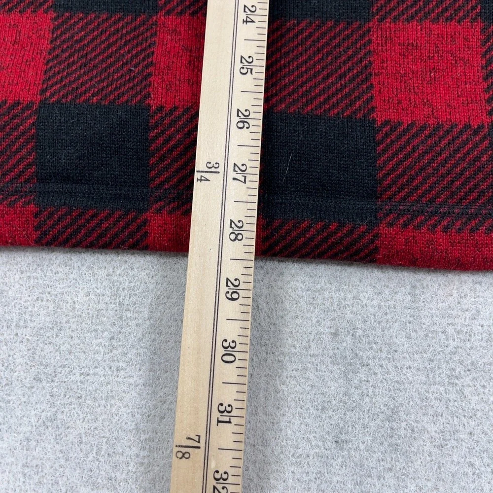 North Face Sweater Men XXL Red Black Buffalo Plaid Pullover 1/2 Zip Gordon Lyons